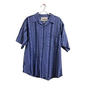 Vtg 90s Retro CCI by Van Heusen Button Up Blue Striped Shirt Men’s XL Top